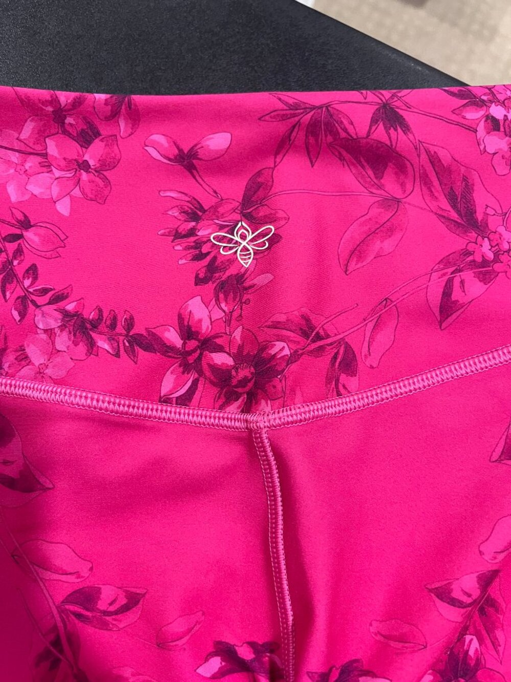 Johnny Was Leggings Womens Large Bee Active Hot Pink Floral - Picture 5 of 5